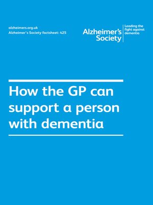 cover image of Alzheimer's Society factsheet 425
